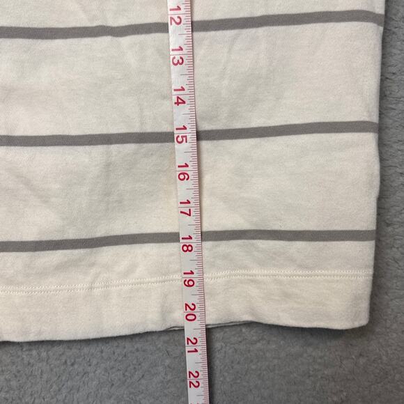 ATM Womens Plaited Jersey Stripe Sweatshirt Sweater Size M Ivory Gray Fall Style - Picture 5 of 9